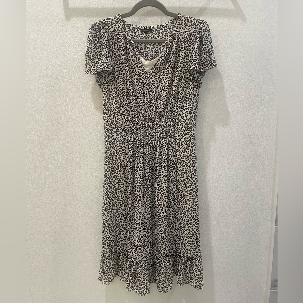 TALBOTS LEOPARD FLUTTER SLEEVE A-LINE DRESS - image 5